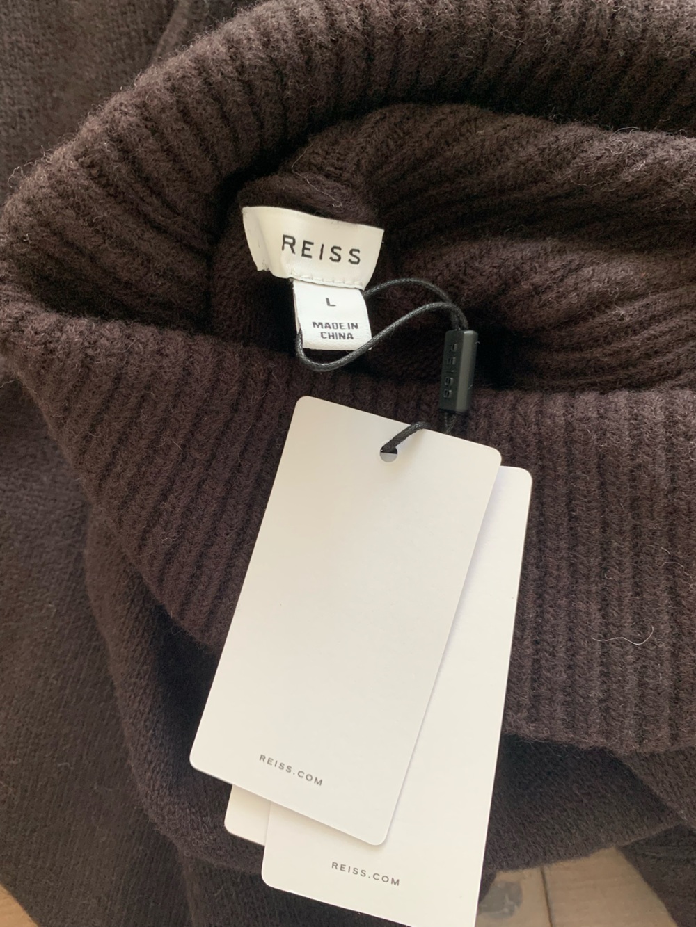 Reiss Eliza roll neck sweater jumper chocolate brown NWT - Picture 5 of 6